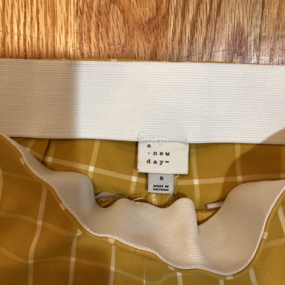 Stretchy Yellow Checkered Trousers - Picture 2 of 4